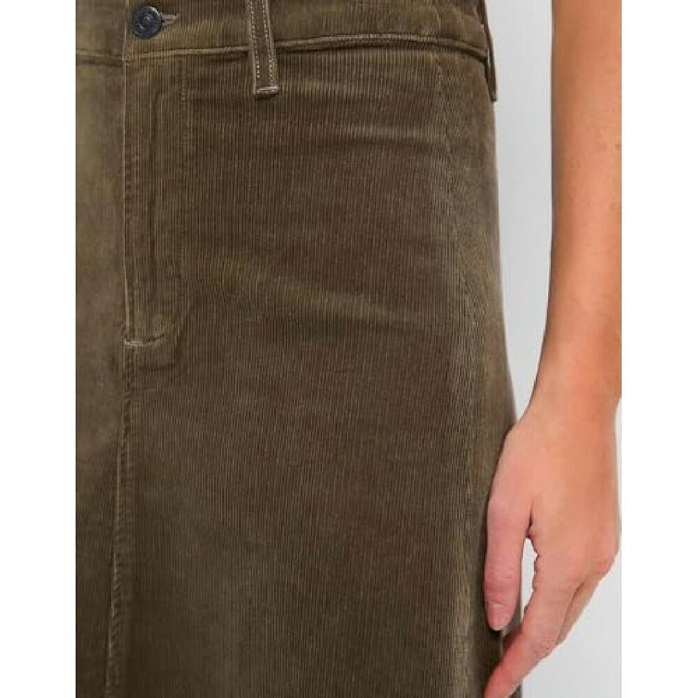 Corduroy Midi Skirt High Waist A-Line Button Front Winter Casual - Picture 8 of 8